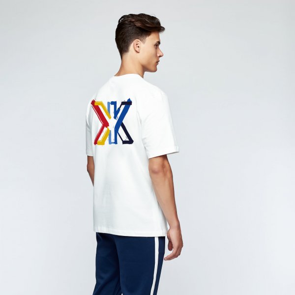 Brush tee back | white fire