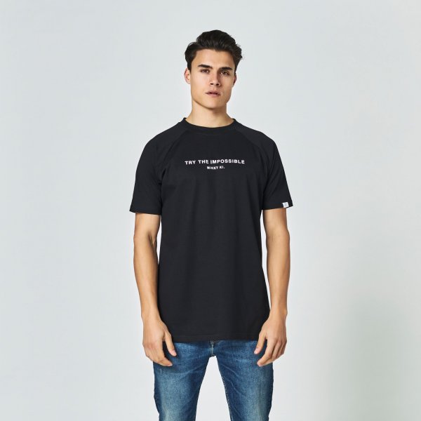 Quote tee zwart | regular fit