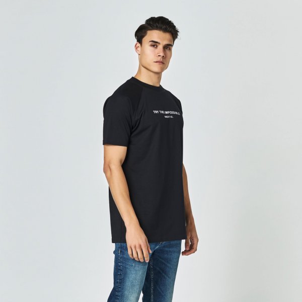 Quote tee zwart | regular fit