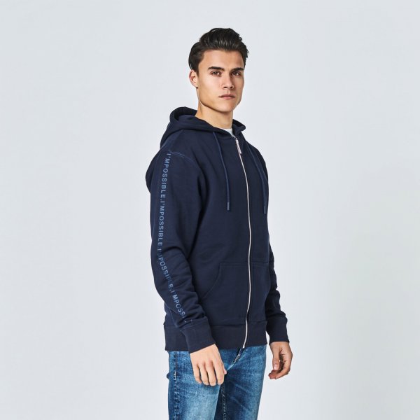 Zipped hoodie donkerblauw | unisex