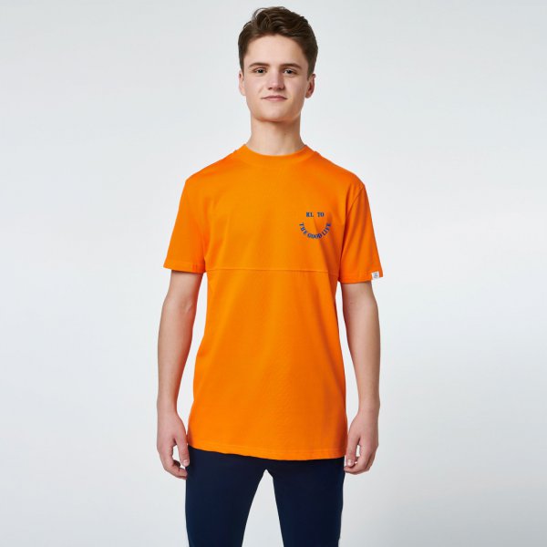 Good life tee oranje | horizontaal