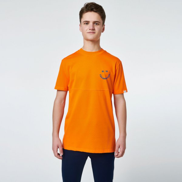 Good life tee oranje | horizontaal