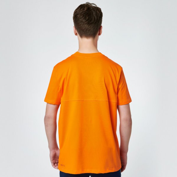 Brush tee chest oranje | regular fit