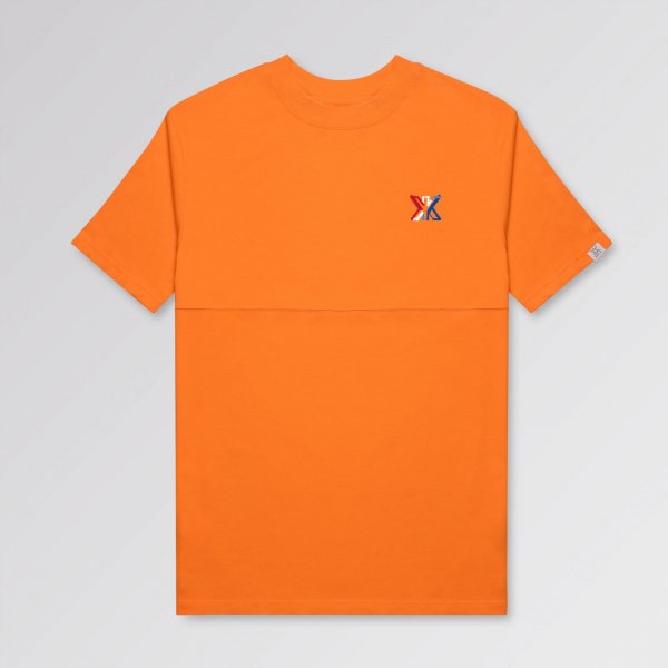 Brush tee chest oranje | regular fit