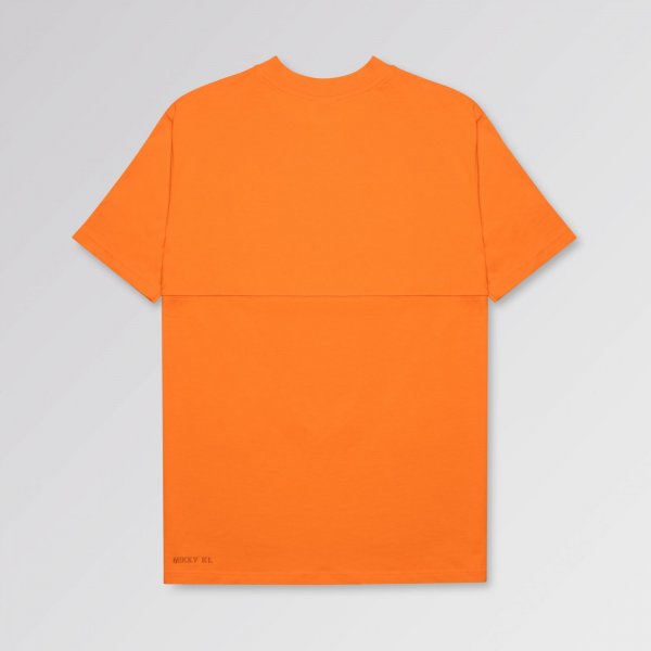 Brush tee chest oranje | regular fit